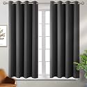 BGment Dark Grey Blackout Curtains for Bedroom 54 Inch Long - 2 Panels