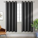 BGment Dark Grey Blackout Curtains for Bedroom 72 Inch Long - 2 Panels