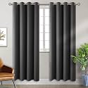 BGment Dark Grey Blackout Curtains for Living Room 84 Inch Long - 2 Panels
