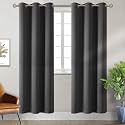 BGment Dark Grey Blackout Curtains for Living Room 84 Inch Long - 2 Panels
