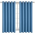 BGment Denim Blue Blackout Curtains for Bedroom 63 Inch Long - 2 Panels