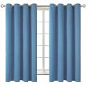 BGment Denim Blue Blackout Curtains for Bedroom 63 Inch Long - 2 Panels