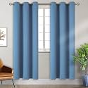 BGment Denim Blue Blackout Curtains for Living Room 84 Inch Long - 2 Panels