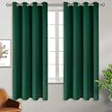 BGment Emerald Green Blackout Curtains for Bedroom 63 Inch Long - 2 Panels