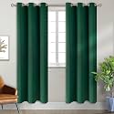 BGment Emerald Green Blackout Curtains for Living Room 84 Inch - 2 Panels