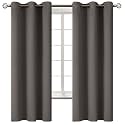 BGment Grey Blackout Curtains for Bedroom 63 Inch Long - 2 Panels