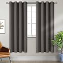 BGment Grey Blackout Curtains for Bedroom 72 Inch Long - 2 Panels