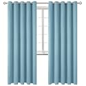 BGment Greyish Blue Room Darkening Curtains 84 Inch Long - 2 Panels