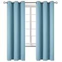 BGment Greyish Blue Room Darkening Curtains 72 Inch for Bedroom - 2 Panels
