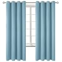 BGment Greyish Blue Room Darkening Curtains 72 Inch for Bedroom - 2 Panels