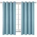 BGment Greyish Blue Room Darkening Curtains 63 Inch for Bedroom - 2 Panels