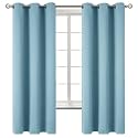 BGment Greyish Blue Room Darkening Curtains 63 Inch for Bedroom - 2 Panels