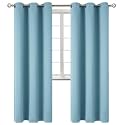 BGment Greyish Blue Room Darkening Curtains 84 Inch Long - 2 Panels