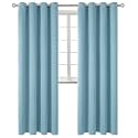 BGment Greyish Blue Room Darkening Long Curtains for Living Room - 2 Panels