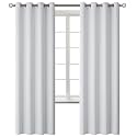 BGment Greyish White Room Darkening Curtains 72 Inch for Bedroom - 2 Panels