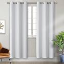 BGment Greyish White Room Darkening Curtains 84 Inch Long - 2 Panels