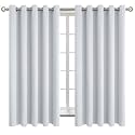 BGment Greyish White Room Darkening Curtains 63 Inch for Bedroom - 2 Panels