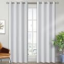 BGment Greyish White Room Darkening Curtains 84 Inch Long - 2 Panels