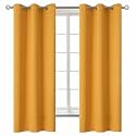 BGment Mustard Yellow Blackout Curtains for Bedroom 63 Inch Long - 2 Panels