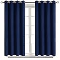 BGment Navy Blue Blackout Curtains for Bedroom 45 Inch Long - 2 Panels