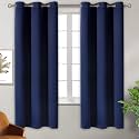 BGment Navy Blue Blackout Curtains for Bedroom 63 Inch Long - 2 Panels