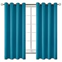 BGment Peacock Blue Blackout Curtains for Bedroom 63 Inch Long - 2 Panels