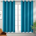BGment Peacock Blue Blackout Curtains for Bedroom 54 Inch Long - 2 Panels
