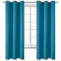 BGment Peacock Blue Blackout Curtains for Bedroom 63 Inch Long - 2 Panels