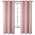BGment Pink Room Darkening Curtains 63 Inch for Bedroom - 2 Panels