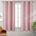 BGment Pink Room Darkening Curtains 63 Inch for Bedroom - 2 Panels