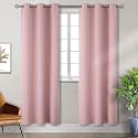 BGment Pink Room Darkening Curtains 84 Inch for Living Room - 2 Panels