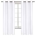 BGment Pure White Room Darkening Curtains 63 Inch for Bedroom - 2 Panels