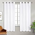 BGment Pure White Room Darkening Curtains 63 Inch for Bedroom - 2 Panels