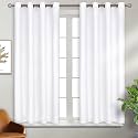 BGment Pure White Room Darkening Curtains 54 Inch for Bedroom - 2 Panels