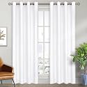 BGment Pure White Room Darkening Curtains 84 Inch for Living Room 2 Panels