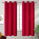 BGment Red Blackout Curtains for Bedroom 63 Inch Long - 2 Panels