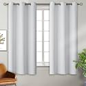 BGment Room Darkening Curtains 63 Inches Long - Grommet Thermal Insulated Drapes Window Treatment Curtains for Bedroom, 2 Panels, 38 x 63 Inch, Greyish White