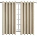 BGment Room Darkening Curtains 63 Inches Long - Grommet Thermal Insulated Drapes Window Treatment Curtains for Bedroom, 2 Panels, 70 x 63 Inch, Beige