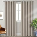 BGment Room Darkening Curtains 84 Inches Long - Grommet Thermal Insulated Drapes Window Treatment Curtains for Bedroom, 2 Panels, 70 x 84 Inch, Camel