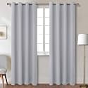 BGment Room Darkening Curtains for Bedroom - Grommet Thermal Insulated Window Treatments Light Blocking Curtains for Living Room, Each 55 x 96 Inch, Light Grey