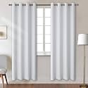 BGment Room Darkening Curtains for Bedroom - Grommet Thermal Insulated Window Treatments Light Blocking Curtains for Living Room, Each 46 x 84 Inch, Greyish White