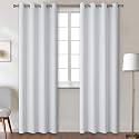 BGment Room Darkening Curtains for Bedroom - Grommet Thermal Insulated Window Treatments Light Blocking Curtains for Living Room, Set of 2 Panels, Each 55 x 96 Inch, Greyish White