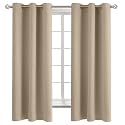 BGment Sand Room Darkening Curtains 63 Inch for Bedroom - 2 Panels