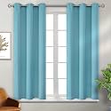 BGment Short Curtains for Small Window 45 Inch Long - Aqua Blue 2 Panels