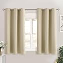 BGment Short Curtains for Small Window 45 Inch Long - Beige 2 Panels