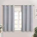 BGment Short Curtains for Small Window 45 Inch Long - Light Grey 2 Panels