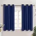 BGment Short Curtains for Small Window 45 Inch Long - Navy Blue 2 Panels