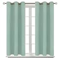 BGment Short Curtains for Small Window 45 Inch Long - Frosty Green 2 Panels