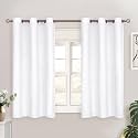 BGment Short Curtains for Small Window 45 Inch Long - Pure White 2 Panels