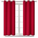 BGment Short Curtains for Small Window 45 Inch Long - Red 2 Panels